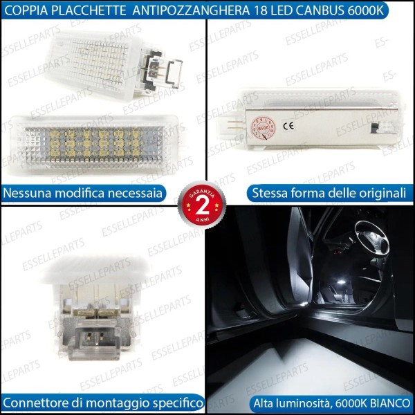 Coppia Placchette Antipozzanghera 18 LED 6000K CANBUS per BMW X1 E84 Restyling