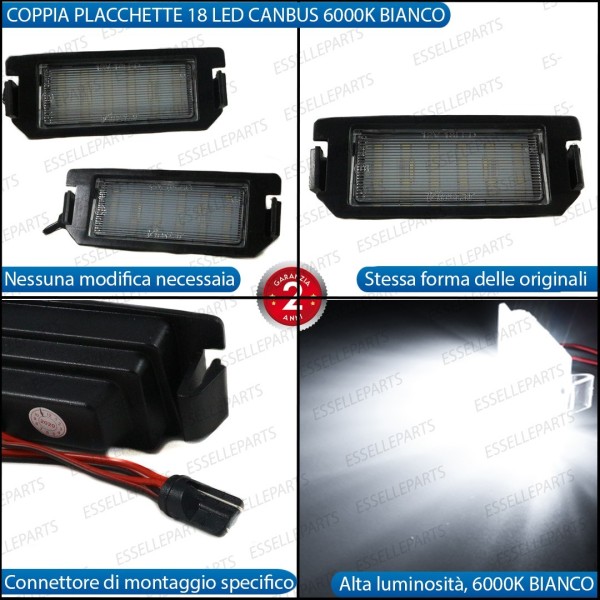 Coppia Placchette Luci Targa LED 6000K CANBUS per Hyundai I10 III