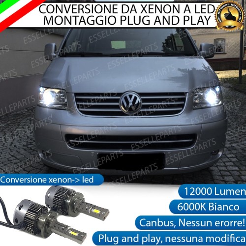 Conversione D2S Led Da Xenon a LED 12000 Lumen 6000K VW TRANSPORTER MULTIVAN T5 Pre-Restyling