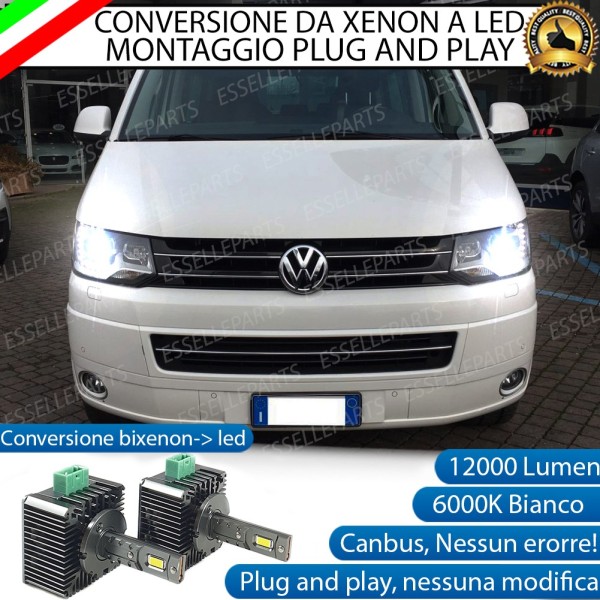 Conversione D3S Led Da Xenon A Led 12000 Lumen 6000K VW TRANSPORTER MULTIVAN T5 Restyling