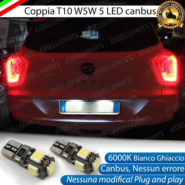 Luci Targa 5 LED Canbus 6000K per SSANGYONG TIVOLI