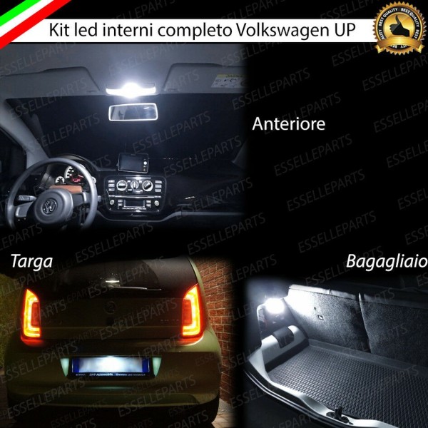 Kit Led interni Completo + LED Targa VW UP con Tetto Apribile 6000K bianco