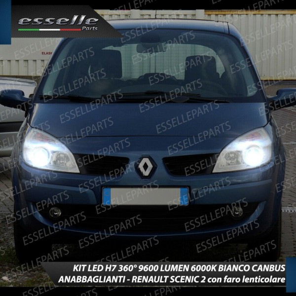 Conversione Fari Full LED 6000K bianco Renault Scenic 2 Con Fari Lenticolari