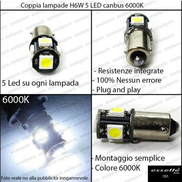 Conversione Fari Full LED 6000K bianco Renault Scenic 2 Con Fari Lenticolari
