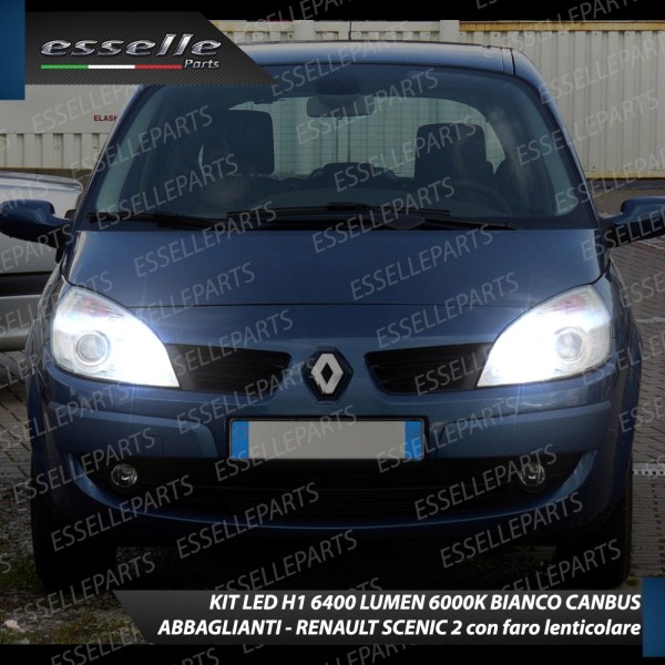 Kit Full LED H1 6400 Lumen 6000K Abbaglianti Renault Scenic 2 Con Fari Lenticolari