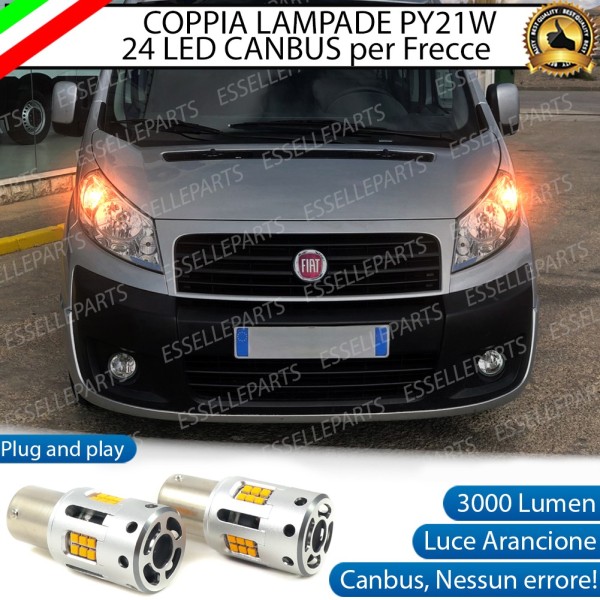 Coppia Frecce Anteriori PY21W 24 LED Canbus 3.0 per FIAT SCUDO II