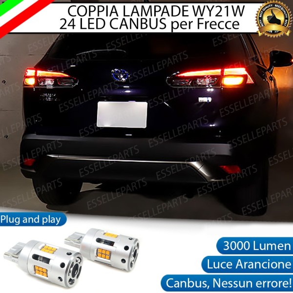 Coppia Lampade T20 WY21W 24 LED CANBUS 3.0 PER FRECCE DIREZIONALI POSTERIORI TOYOTA COROLLA CROSS
