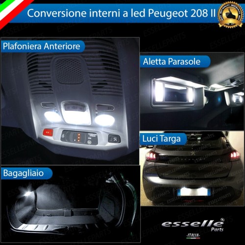 Led interni + Targa per Peugeot 208 MK2