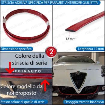 Striscia per Paraurti Anteriore ROSSO Per Alfa Romeo Giulietta