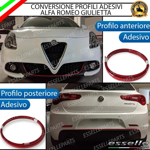 Strisce per Paraurti Anteriore + Posteriore Colore - ROSSO - Adesive Specifiche per Alfa Romeo Giulietta