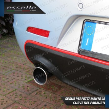 Striscia Adesivo Rosso Tuning per Giulietta Para Urti profilo posteriore  auto