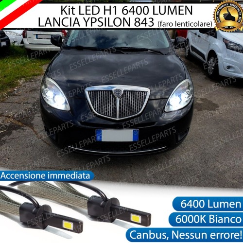 Kit Full LED H1 Abbaglianti 6400 Lumen 6000K LANCIA YPSILON Con Fari Lenticolari