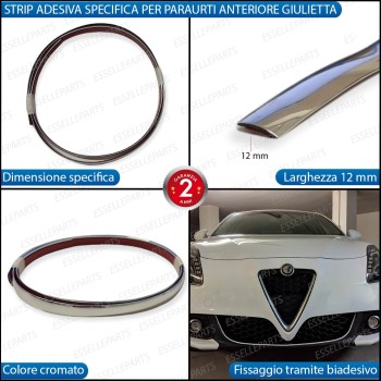 Striscia per Paraurti Anteriore CROMATO Per Alfa Romeo Giulietta