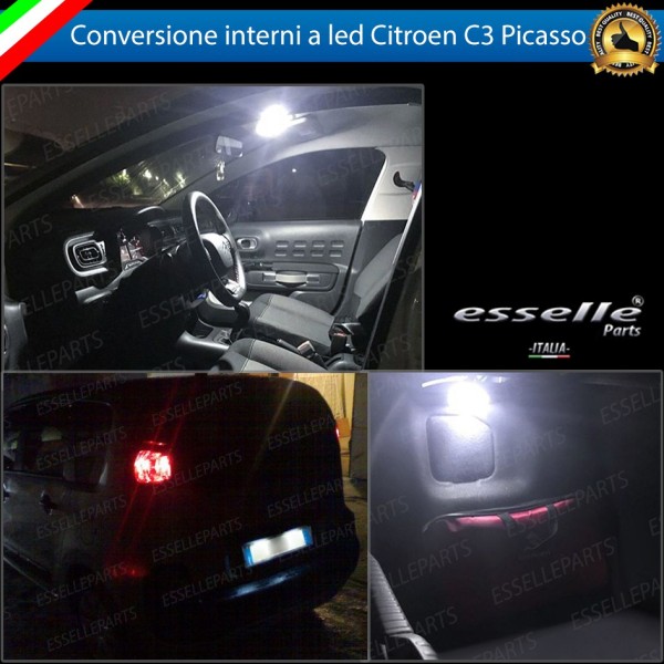 Led interni + Targa per Citroen C3 Picasso