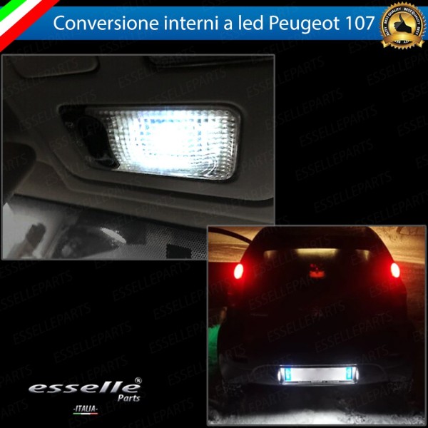 Led interni + Targa per Peugeot 107