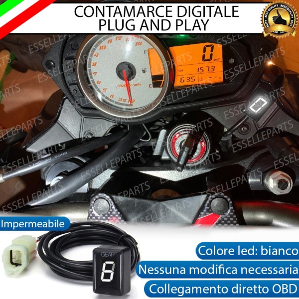 Conta Marce Digitale con LED - BIANCO - Specifico per KAWASAKI Ninja 1000 ZX-10R (2010-2011)