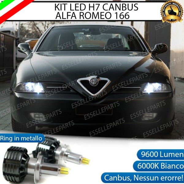 Kit Full LED H7 9600 Lumen 6000K bianco Anabbaglianti ALFA ROMEO 166 PRE-RESTYLING