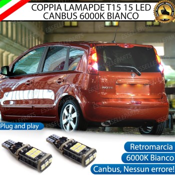 Luci Retromarcia NISSAN NOTE I 1200 LUMEN T15 W16W CANBUS 3.0 NO ERROR