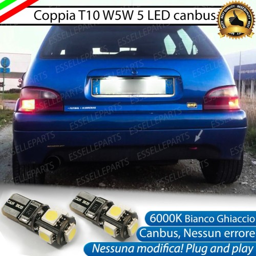 Luci Targa 5 LED Per Citroen Saxo Canbus 6000K Bianco