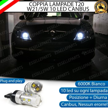 Coppia Luci posizione / Diurne 10 LED T20 Renault Laguna 3 con bixenon Dal 07-2010 in Poi