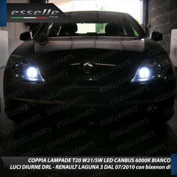 Coppia Luci posizione / Diurne 10 LED T20 Renault Laguna 3 con bixenon Dal 07-2010 in Poi