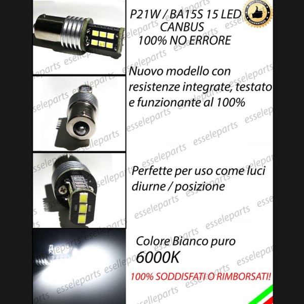 Luci Posizione Led Canbus RENAULT LAGUNA COUPE Luce Bianca No Error
