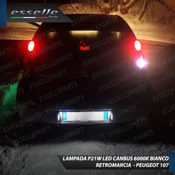 Luce Retromarcia 15 LED Peugeot 107 CON LENTE FRONTALE
