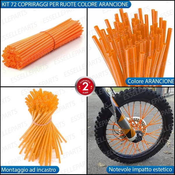 Kit Cover - ARANCIONE - Raggi in ABS per moto,motorini,scooter APRILIA