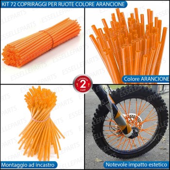 Kit Cover - ARANCIONE - Raggi in ABS per moto,motorini,scooter KYMCO