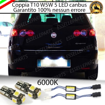 Coppia Luci Targa 5 LED Per Fiat Croma MK2 Canbus 6000K Bianco Ghiaccio