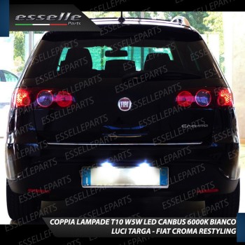 Coppia Luci Targa 5 LED Per Fiat Croma MK2 Canbus 6000K Bianco Ghiaccio