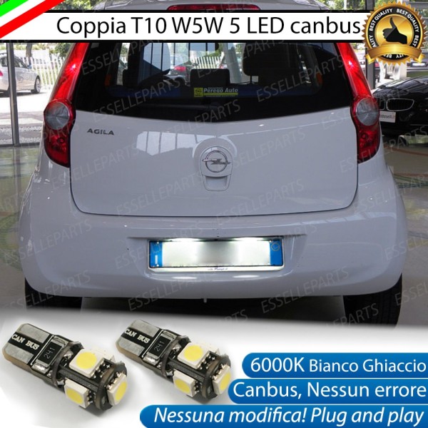 Luci Targa 5 LED Canbus 6000K per Opel Agila B