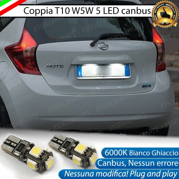 Luci Targa 5 LED Canbus 6000K per Nissan Note II