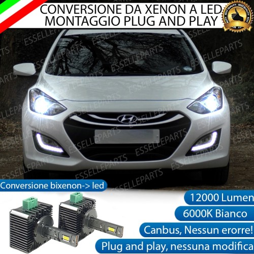 Conversione D3S Led Da Xenon A Led 12000 Lumen 6000K HYUNDAI I30 MK2 CON BIXENON D3S