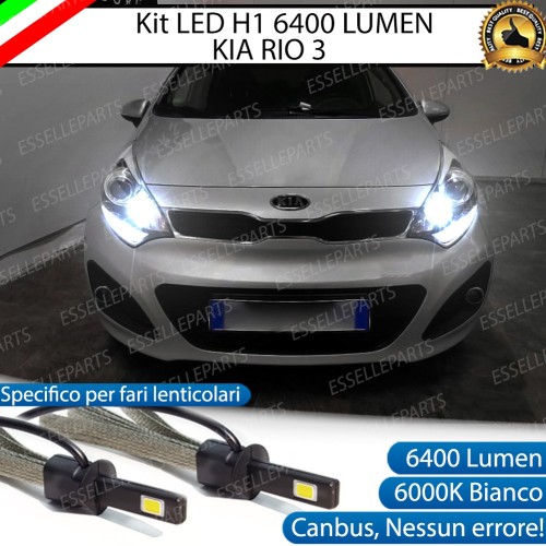 Kit Full LED H1 Abbaglianti 6400 Lumen 6000K bianco KIA RIO 3 Con Fari Lenticolari