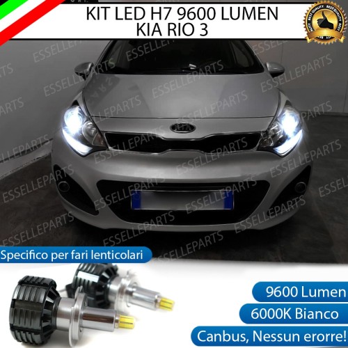 Kit Full LED H7 9600 Lumen 6000K Anabbaglianti KIA RIO 3 Con Fari Lenticolari