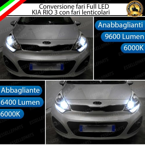 Conversione Fari Full LED 6000K bianco KIA RIO 3 Con Fari Lenticolari