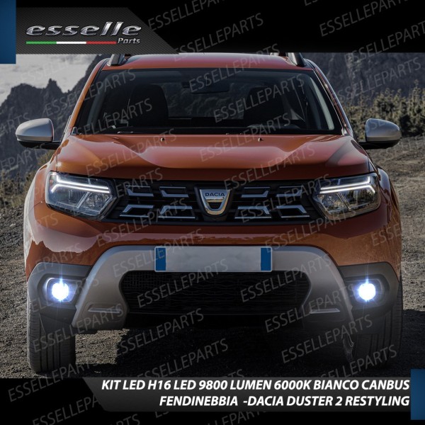 Kit Full LED H16 Fendinebbia 9800 Lumen 6000K bianco per DACIA DUSTER 2 RESTYLING