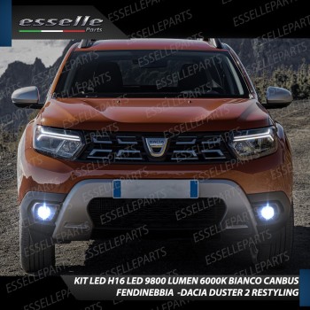 Kit Full LED H16 Fendinebbia 9800 Lumen 6000K bianco per DACIA DUSTER 2 RESTYLING