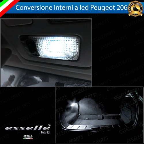 Kit LED Interni Completo 6000K Bianco Canbus Per Peugeot 206 206 Cc
