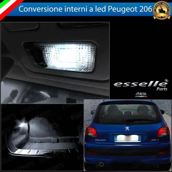 Led interni + Targa per Peugeot 206+