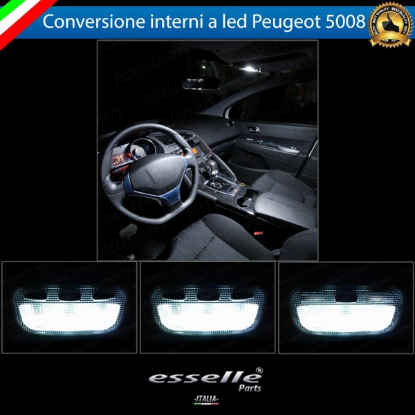 Kit LED interni Completo 6000K bianco Canbus Per Peugeot 5008