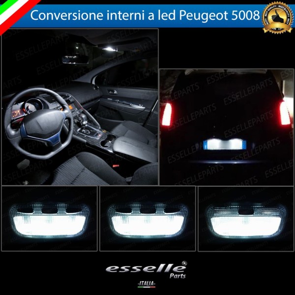 Kit LED interni + Luci targa LED 6000K bianco Canbus Per Peugeot 5008