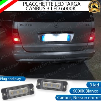 Coppia Placchette Luci Targa LED 6000K CANBUS per Mercedes ML W163