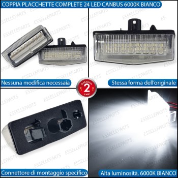 Coppia Placchette Luci Targa LED 6000K CANBUS per TOYOTA C-HR Coppia Placchette Luci Targa LED 6000K CANBUS per TOYOTA C-HR