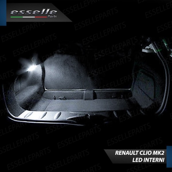 Kit LED interni Completo 6000K Canbus Renault Clio MK2 con plafoniera anteriore doppia