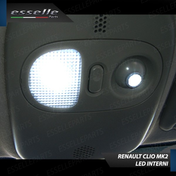Kit LED interni Completo 6000K Canbus Renault Clio MK2 con plafoniera anteriore doppia