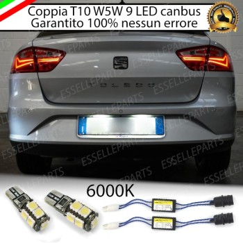 Coppia Luci Targa 9 LED Per Seat Toledo 4 Canbus 6000K Bianco Ghiaccio No Error