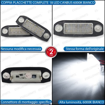 Placchette Luci targa 18 LED Canbus VOLVO C70 II Placchette Luci targa 18 LED Canbus VOLVO C70 II