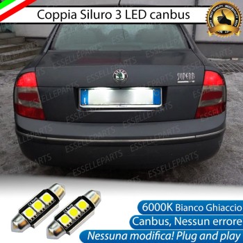 Luci Targa 3 LED Canbus 6000K per Skoda Superb 1